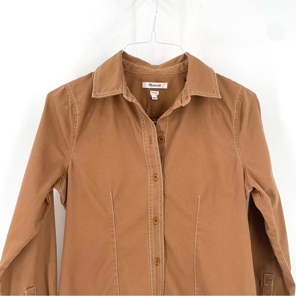 MADEWELL Darted Button-Up Shirt in (Re)generative Chino Western Long Sleeve - Picture 7 of 12
